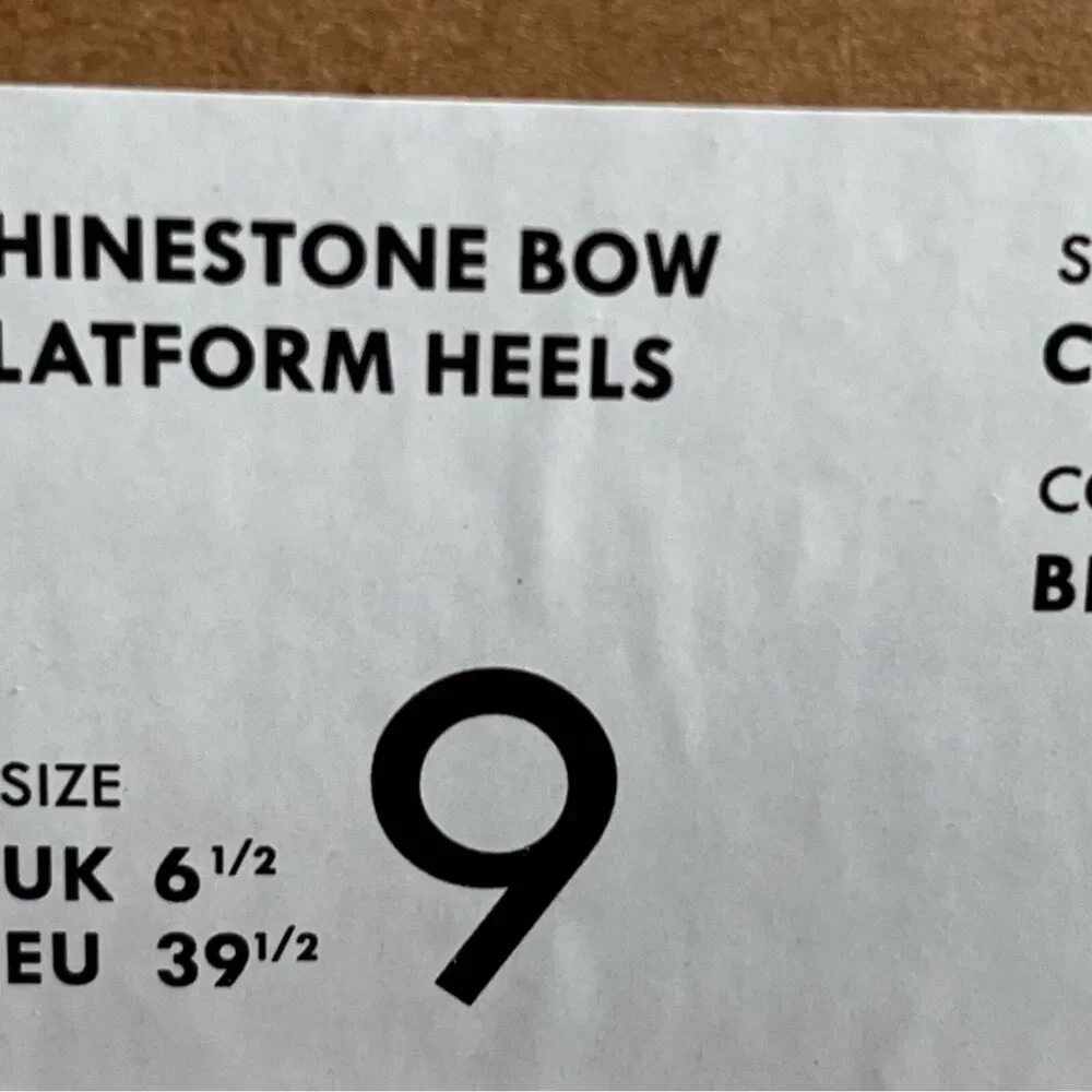 J Crew Women's Rhinestone Bow Sandals Platform Heels Cocktail Evening Black